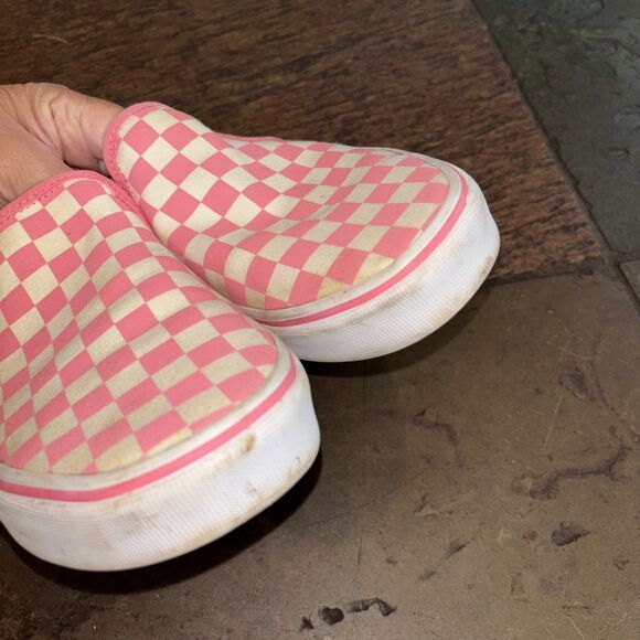Vans Checkerboard Rose Pink White Women 11 Slip On Skateboarding Shoes Logo - Picture 9 of 10